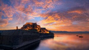 PHOTO: corfu-old-fortress-sunset